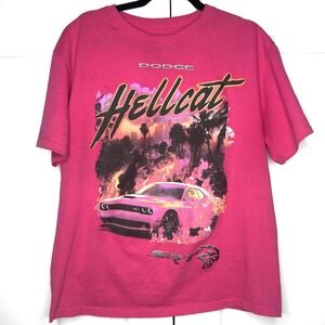 Reason Shirt Mens Large Pink Dodge Hellcat Graphic Tee SRT Muscle Car Collab